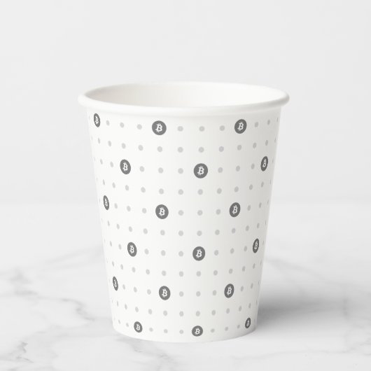 Gobelets En Papier Bitcoin Polka Dot 8oz Paper Cup (Recto)