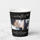 Gobelets En Papier Black 2 Photo Simple moderne mariage fête (Verso)