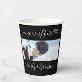 Gobelets En Papier Black 2 Photo Simple moderne mariage fête (Recto)