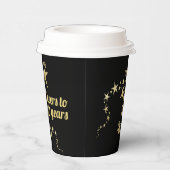 Gobelets En Papier Black and Gold Stars à 30 ans Anniversaire (Droite)