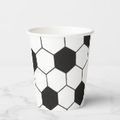 Gobelets En Papier Black And White Soccer Ball Geometric Pattern  (Verso)