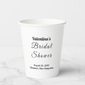 Gobelets En Papier Black and White Typography Bridal Shower Paper Cup (Recto)