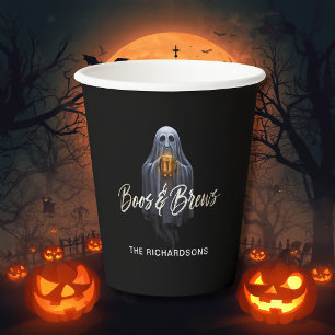 Gobelets En Papier Black Boos & Brews Fantôme Halloween