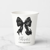 Gobelets En Papier Black Bow 30th 40th 50th Birthday  (Recto)