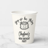 Gobelets En Papier Black Bow Attache ses trente 40e anniversaire (Verso)