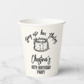 Gobelets En Papier Black Bow Attache ses trente 40e anniversaire (Recto)