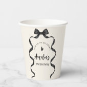 Gobelets En Papier Black Bow Birthday Any Age (Recto)