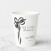 Gobelets En Papier Black Bow C'est Elle Qui Noue Le Nœud Réception de (Recto)