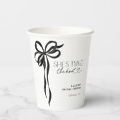 Gobelets En Papier Black Bow Elle se marie Shower de mariage (Verso)