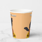 Gobelets En Papier Black Cat Pumpkins Sunflowers Halloween Orange (Droite)