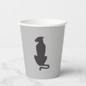 Gobelets En Papier Black Cat Silhouette tasses en papier gris (Recto)