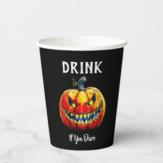 Gobelets En Papier Black Drink si vous osez Halloween Smiling Citroui (Verso)