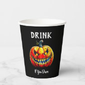 Gobelets En Papier Black Drink si vous osez Halloween Smiling Citroui (Recto)