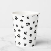 Gobelets En Papier Black Empreintes de pattes Pet Party (Verso)