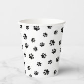 Gobelets En Papier Black Empreintes de pattes Pet Party (Recto)
