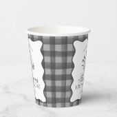 Gobelets En Papier Black Gingham Little Boo Ghost Birthday Coffee (Gauche)
