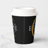 Gobelets En Papier Black & Gold 2024 Texas Total Solar Eclipse (Droite)