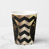 Gobelets En Papier Black & Gold Chevron 50e anniversaire de Mariage (Gauche)