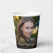 Gobelets En Papier Black Gold Photo Party (Verso)