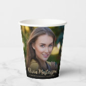 Gobelets En Papier Black Gold Photo Party (Recto)