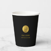 Gobelets En Papier Black Gold Professional Real Agent Business (Verso)