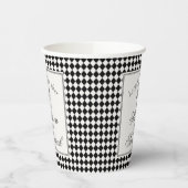 Gobelets En Papier Black Harlequin Checkered Wedding (Gauche)