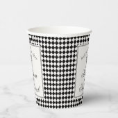 Gobelets En Papier Black Harlequin Checkered Wedding (Droite)