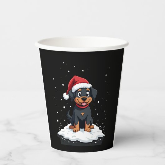 Gobelets En Papier Black Labrador Christmas Santa Hat Xmas Pajama T-S (Recto)