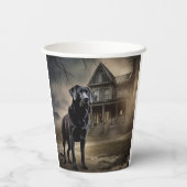 Gobelets En Papier Black Labrador Halloween (Verso)