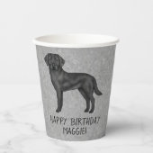 Gobelets En Papier Black Labrador Retriever Chien heureux anniversair (Recto)