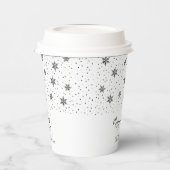 Gobelets En Papier Black | Logo d'affaires Vacances de Noël d'hiver (Gauche)