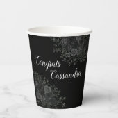 Gobelets En Papier Black Rose Dark Gothic Graduation Party (Verso)