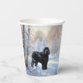 Gobelets En Papier Black Russian Terrier Laisser neiger Noël (Verso)