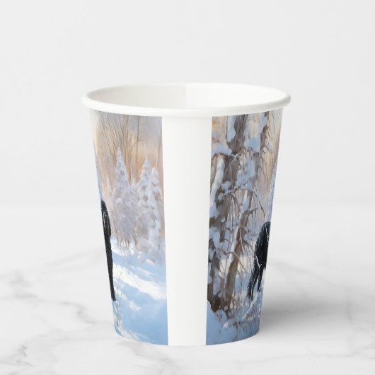 Gobelets En Papier Black Russian Terrier Laisser neiger Noël (Gauche)