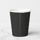 Gobelets En Papier Black & Smoky Black Narrow Vertical Stripes (Droite)