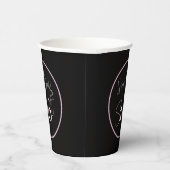 Gobelets En Papier Black Sweet 16 Pink & White Script Paper cup (Droite)