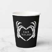 Gobelets En Papier Black Til Death Skeleton Mariage gothique (Verso)