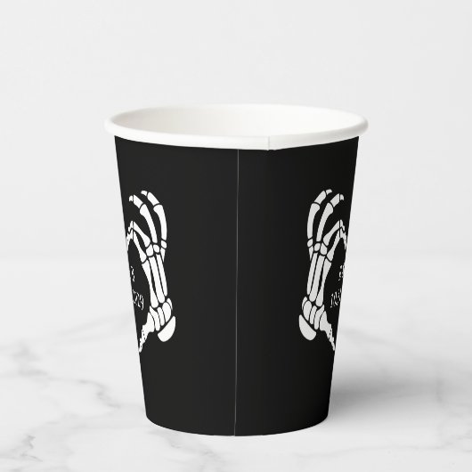Gobelets En Papier Black Til Death Skeleton Mariage gothique (Droite)
