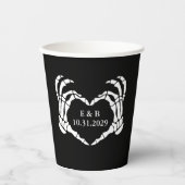 Gobelets En Papier Black Til Death Skeleton Mariage gothique (Recto)