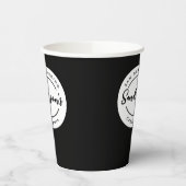 Gobelets En Papier Black White City Ville Lieu Nom Endroit Cercle (Gauche)