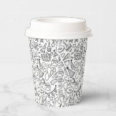 Gobelets En Papier Black & White Icons fête d'anniversaire (Droite)