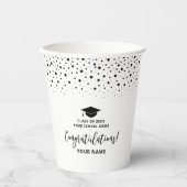 Gobelets En Papier Black & White Modern School Graduation Party (Recto)