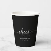 Gobelets En Papier Black & White Modern Script Lettres Soirée (Recto)