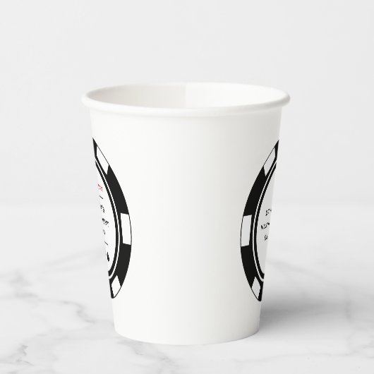 Gobelets En Papier Black White Poker Chip Casino Theme Retraite (Gauche)