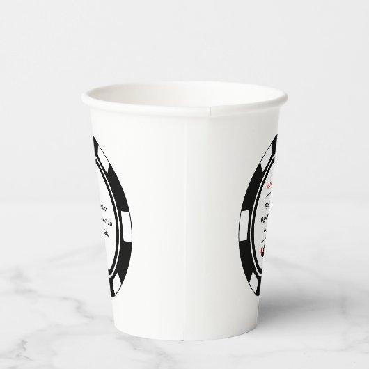 Gobelets En Papier Black White Poker Chip Casino Theme Retraite (Droite)