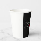 Gobelets En Papier Black White Red Handwriting Monogramme Ajouter un  (Droite)