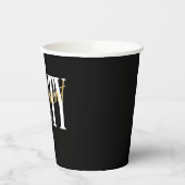 Gobelets En Papier Black, White Retirement Party, Custom Paper Cup (Gauche)