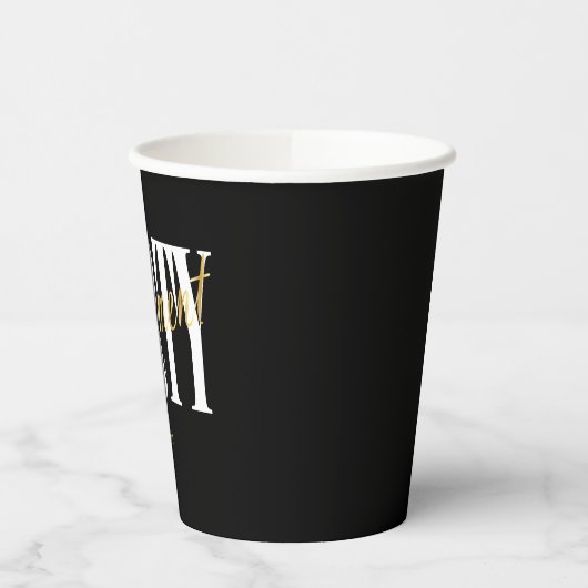 Gobelets En Papier Black, White Retirement Party, Custom Paper Cup (Gauche)