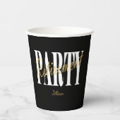Gobelets En Papier Black, White Retirement Party, Custom Paper Cup (Recto)