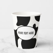 Gobelets En Papier Black white vache taches poster de animal fête d'a (Recto)